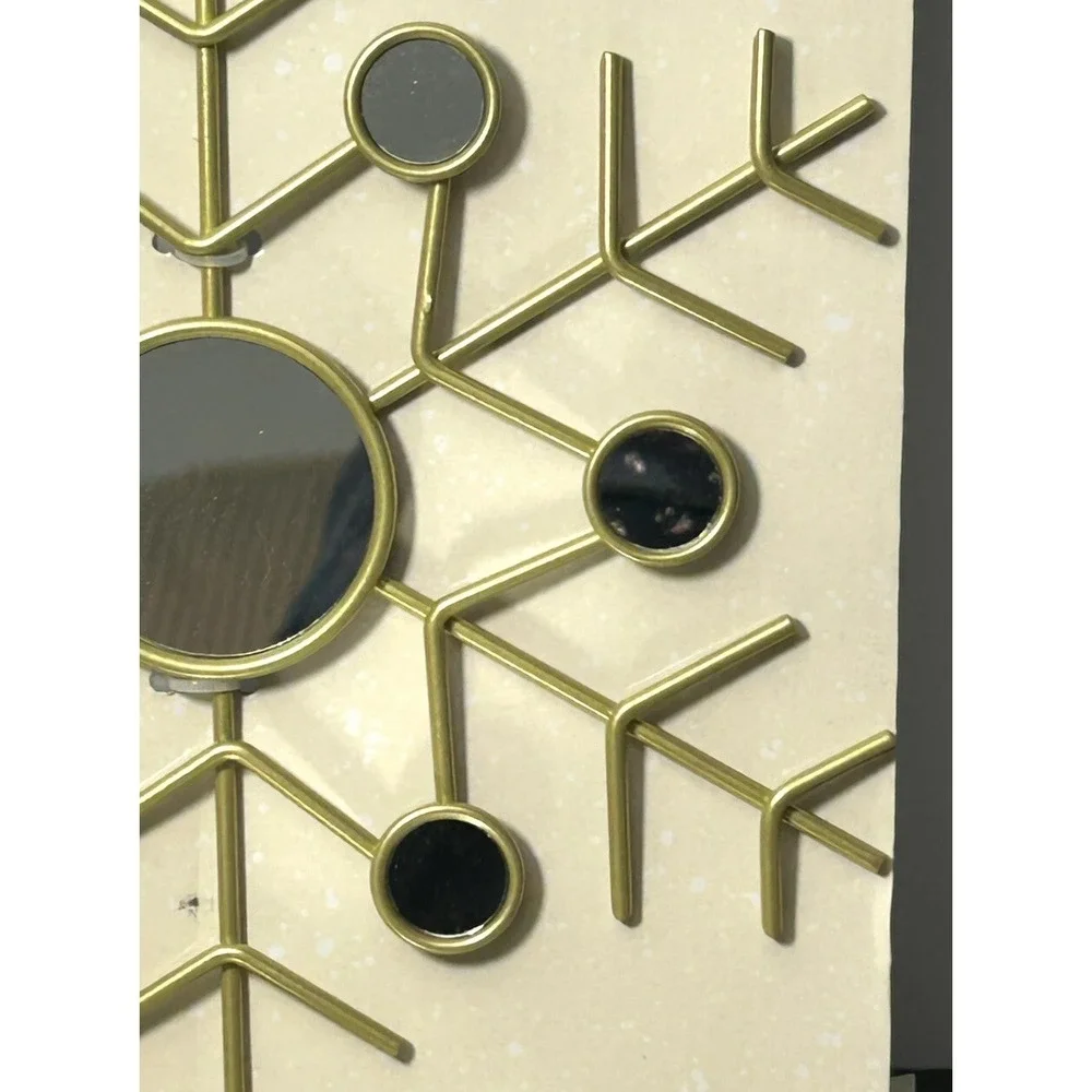Gold Snowflake Winter Decor Mirrors Christmas Holiday Festive Wall Art Set of 5